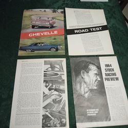 Vintage Auto Prints/ 4 Pages/ From 1964 Motor Trend Magazine/ January 
