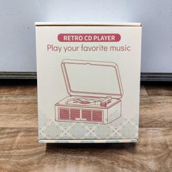 Retro CD Player with HiFi Stereo Sound Vintage CD Radio Player with Bluetooth