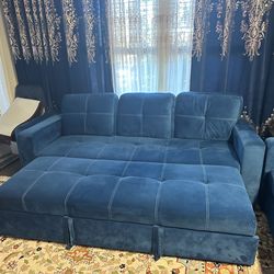 Blue Sofa Couch Set