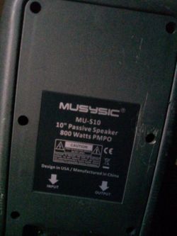 Musysic MU-S10 10" Passive Speaker