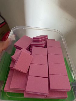Nail polish remover wipes and mini buffers