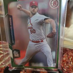 St.Louis Cardinals Adam Wainwright 2015 Bowman Green Parallel Serial Number 95/99 Baseball Card 