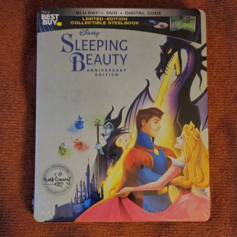 NEW Disney Sleeping Beauty Signature Limited Edition Blu Ray DVD Digital) Best Buy STEELBOOK