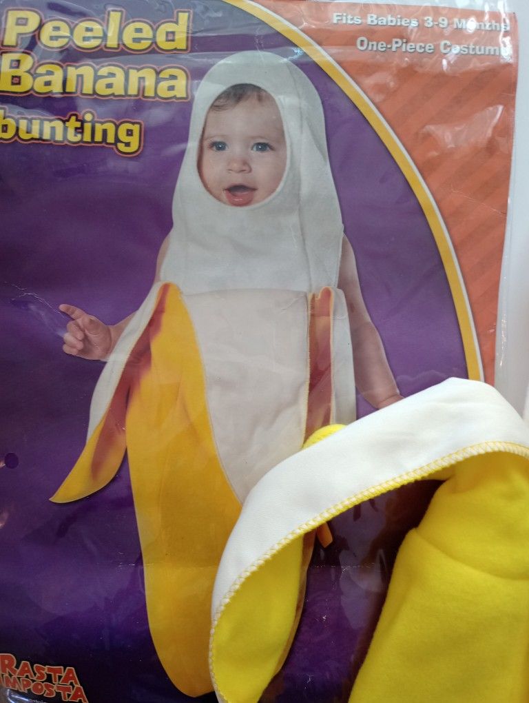 Halloween Costume Baby Infant Peeled Banana Size 3-6 M Looks New
