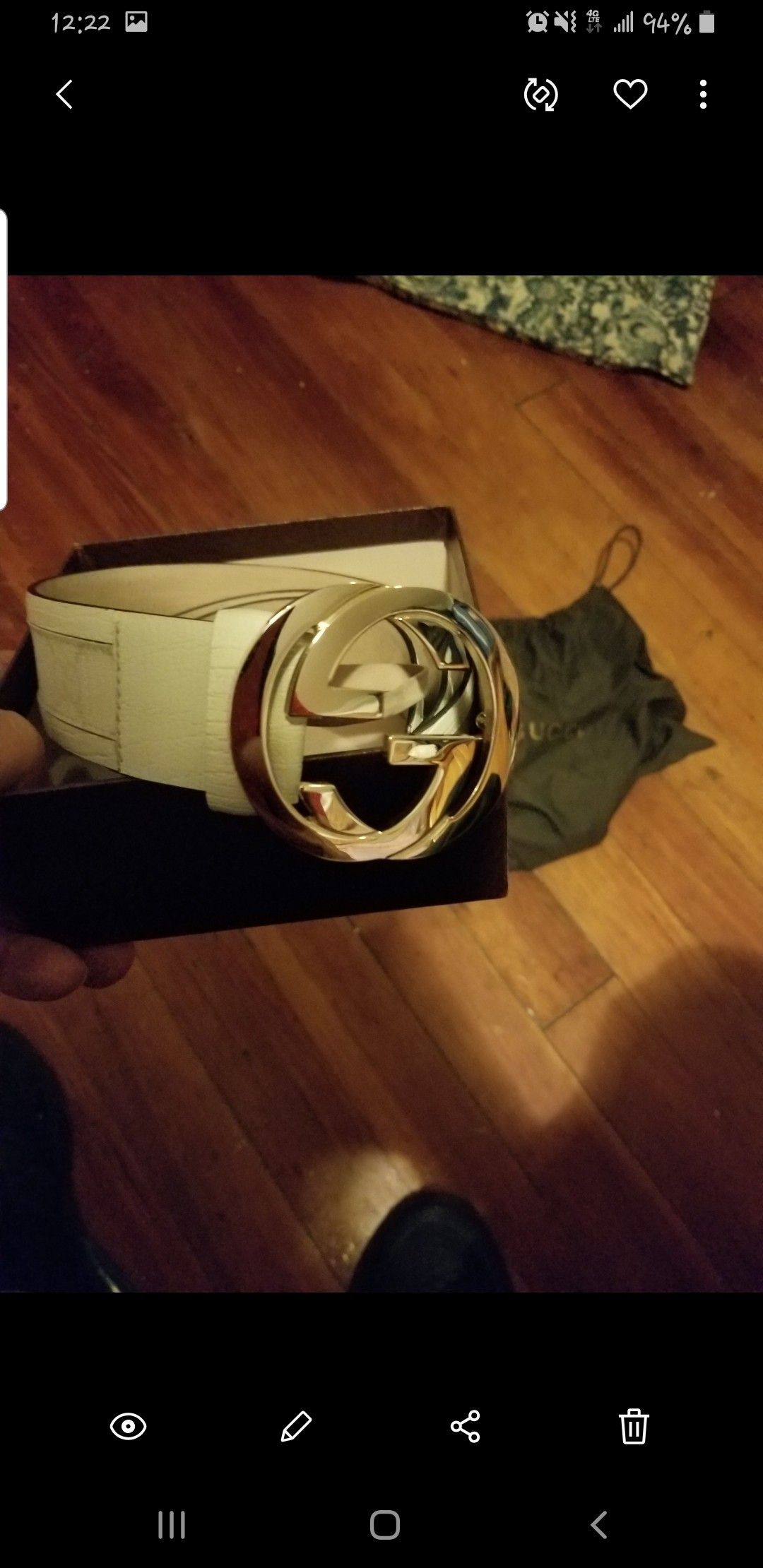 Gucci belt White and gold leather belt...