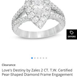 10kwg Unity Pear Shaped 2ct Cluster Diamond Ring