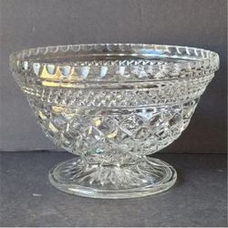 Vintage Anchor Hocking Wexford Small Pedestal Footed Bowl 