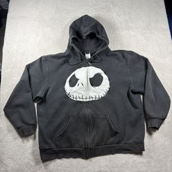 Vintage The Nightmare Before Christmas Jack Skellington Men XL Black Hoodie#2761