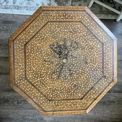 Brass Inlay End Table