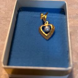 NEW Heart CHARM with Pearl