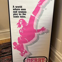 Rare poster for the 1970 documentary film about roller derby: DERBY, directed by Robert Kaylor. 