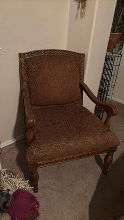 Big beautiful carved wood chair