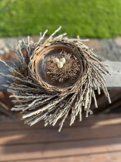 VINTAGE STUNNING BIRDS NEST BASKET 17IN ROUND