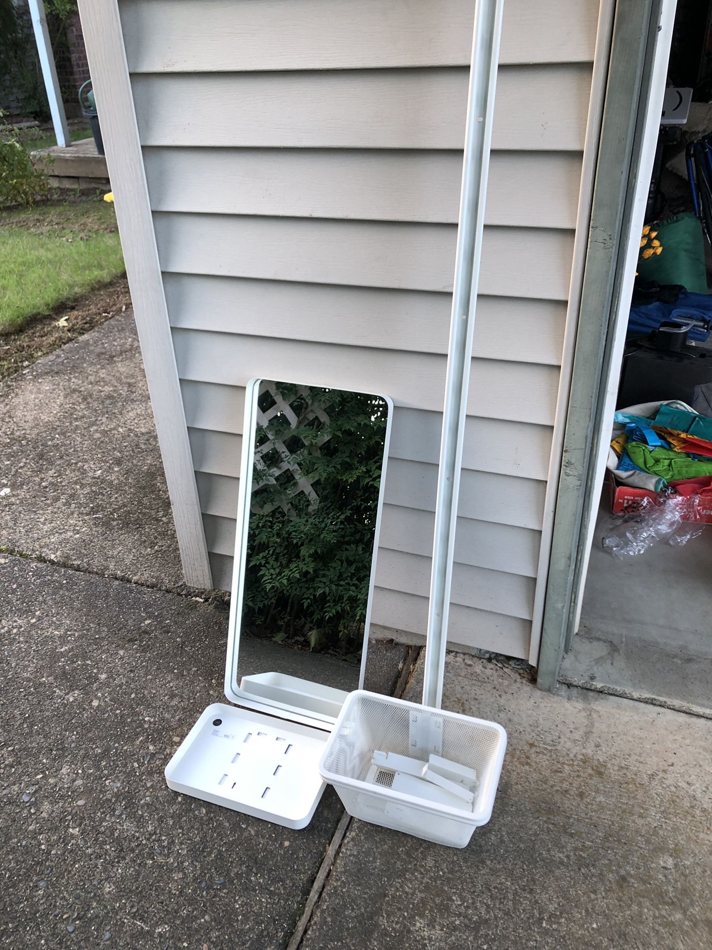 IKEA Hang Mirror w/ Basket & Tray