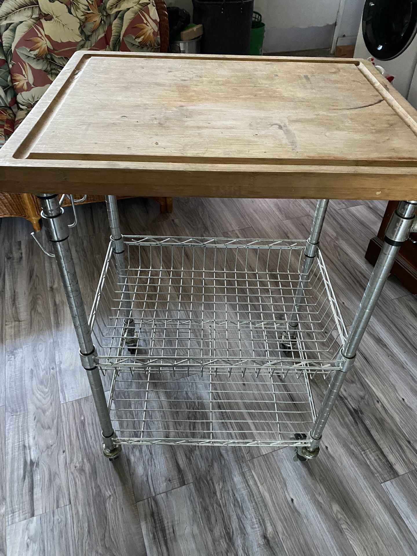 Kitchen Utility Cart W/Cutting Board