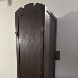Victorian Armoire Wood With Hinged Door