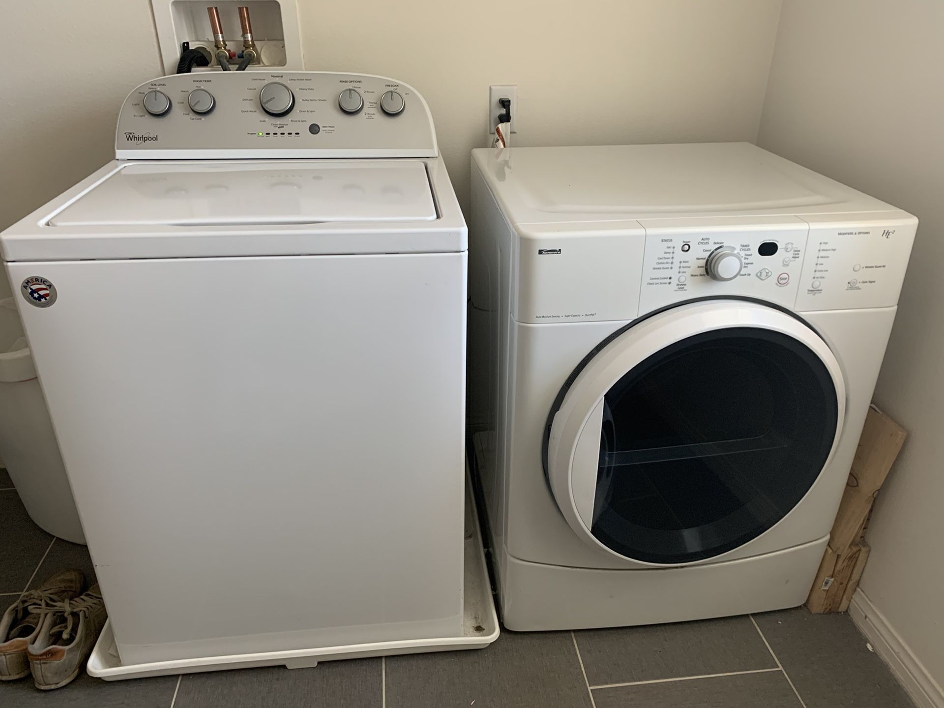 Whirlpool washer & Kenmore dryer