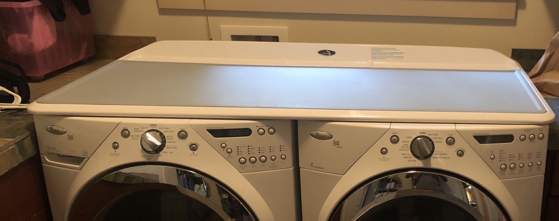 Whirlpool/Maytag Laundry 1-2-3 work surface