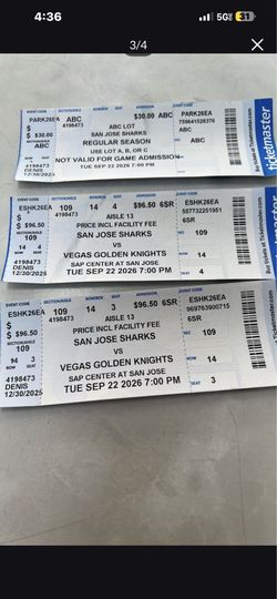 GAME 1 SHARKS TICKETS !!!!