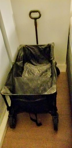 Almost New Black Large Cart on Thick Wheels