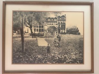 Vintage Black & White Architectural Train Print