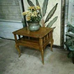 French Country 2 Tier End Table