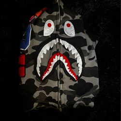 SMALL GREY BAPE HOODIE