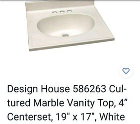 New open box design house  cultured marble vanity top 19 ×17 
