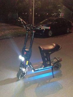 Electric Scooter with Seat and LED Lights