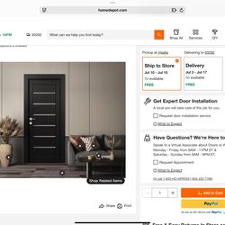 New ALBA 36”x 96” No Bore 7 Lite Frosted Glass Black Matte Solid Composite Core Wood Interior Slab Door