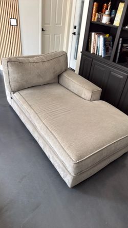 Beige Upholstered Chaise Lounge