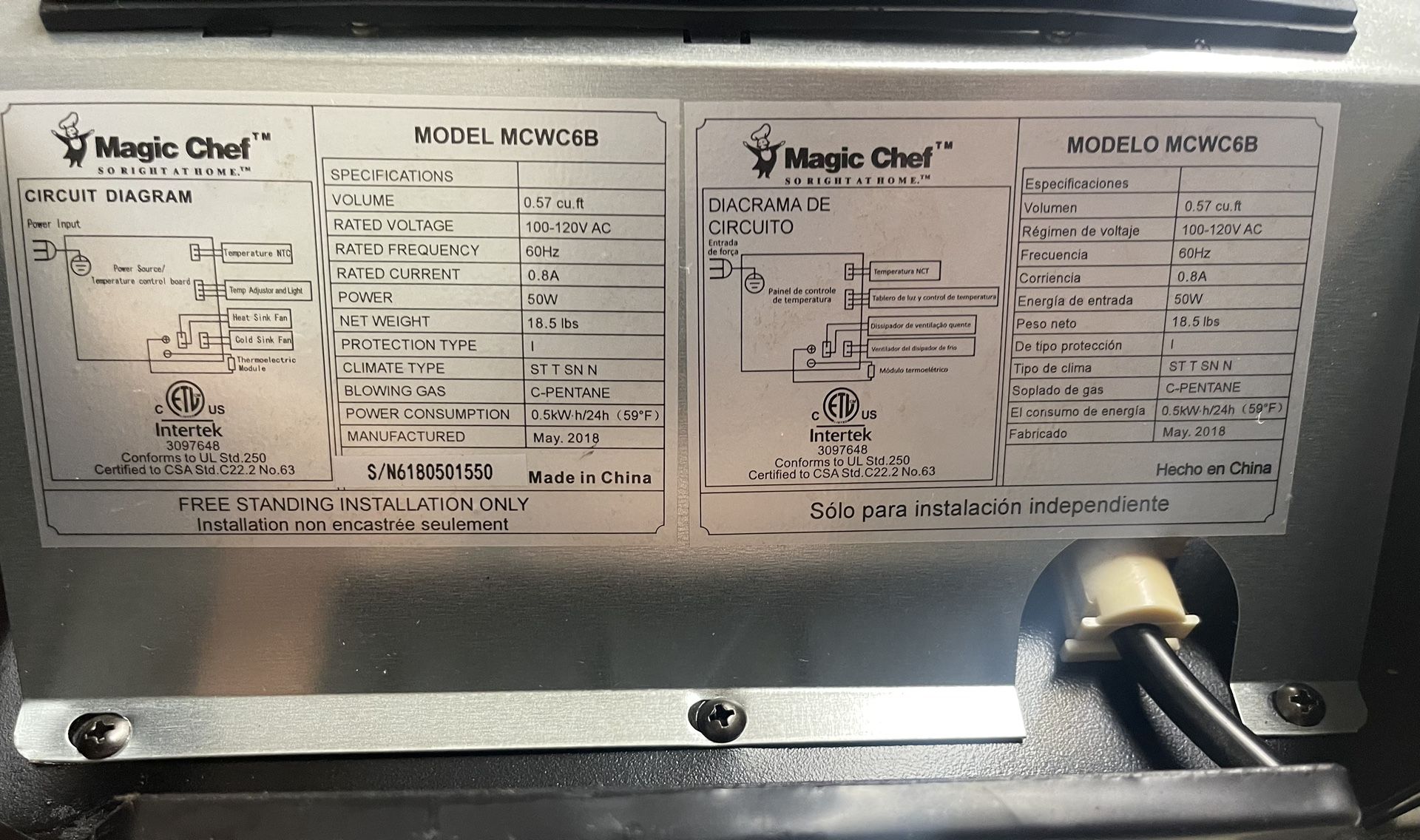 Magic Chef 6 Bottle Wine Cooler for Sale in WA OfferUp