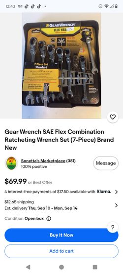 7-Piece Flex Head Ratcheting Combination Wrench Set
