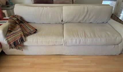 Restoration Hardware Style Linen Sofa - Slipcovered - XL Deep Seating