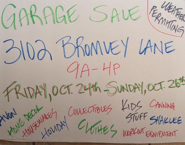 Garage Sale Goin On Now!