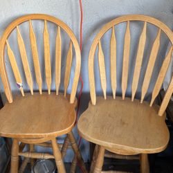 High Wooden Bar Stools