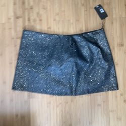 Rita Ora Woman’s Mini Black Glittery Skirt. Perfect For HALLOWEEN OR DISCO NIGHT