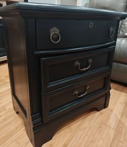 Black  Nightstand - solid wood