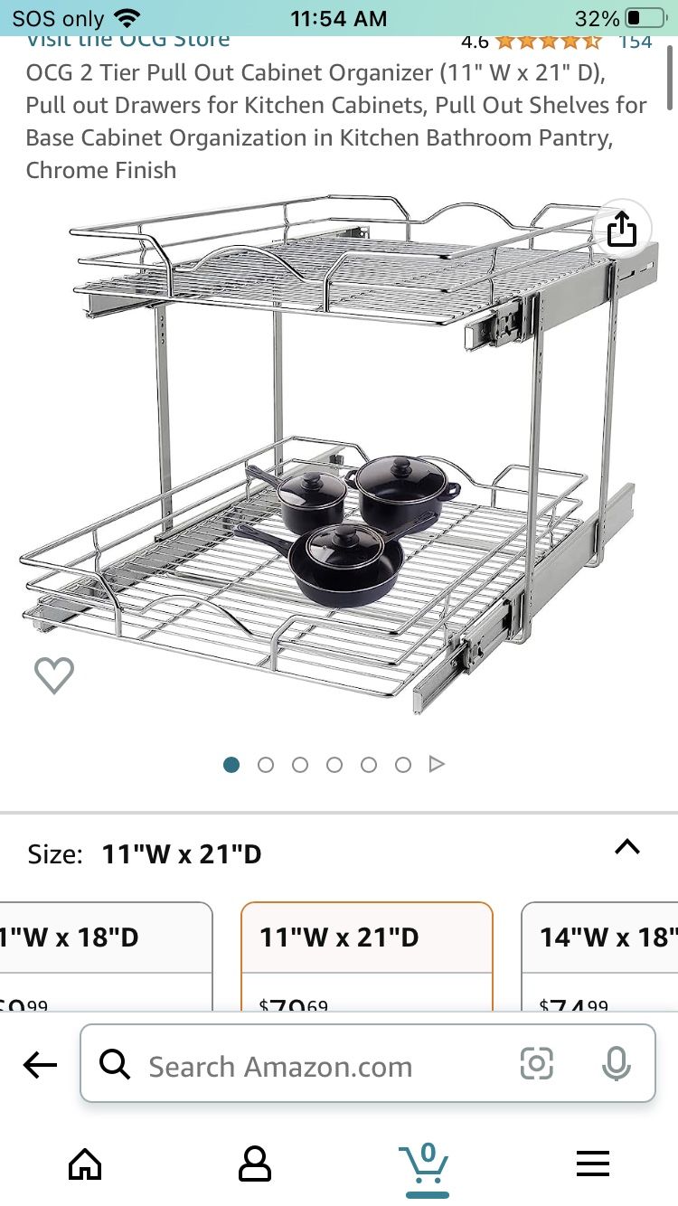 OCG 2 Tier Pull Out Cabinet Organizer (11