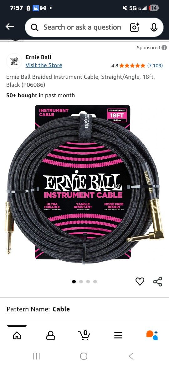 Ernie Ball Instrument Cable