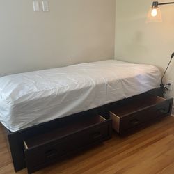 BED: Custom Made Wood Platform Bed 