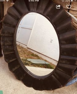 Magnolia farm black distressed mirror