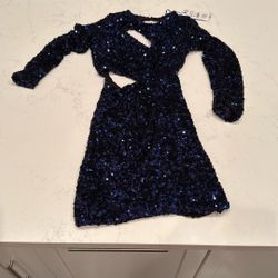 Zara  Blue Cocktail  Night Dress Size Xs Brand New 