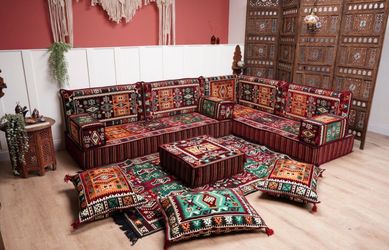 L Shaped Arabic Floor Seating Sofa