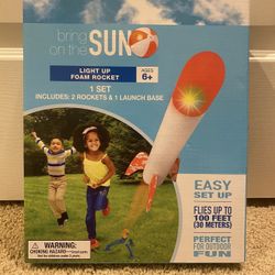 Brand New Bring On The Sun Light Up Foam Rocket Toy Gift