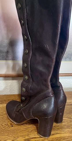 Frye Adrienne Button Boots Espresso Size 8! 