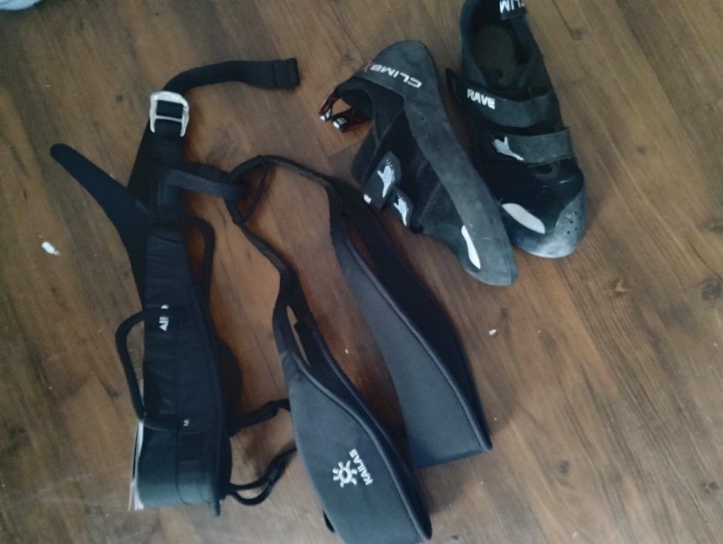 Rock Climbing Shoes And Harness For Youth