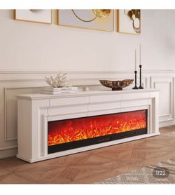 78.7" Electric Fireplace TV Stand with Remote, 3 Drawers 2 Side Cabinets – Media Console