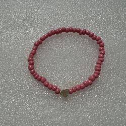 Beaded Bracelet With Heart Charm ( Pls Read Description Below)