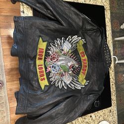 Vintage Ed Hardy Leather Moto Jacket